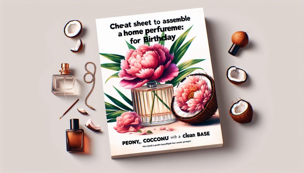 Шпаргалка собрать домаромат для дня рождения: пион, кокос, с чистой базой