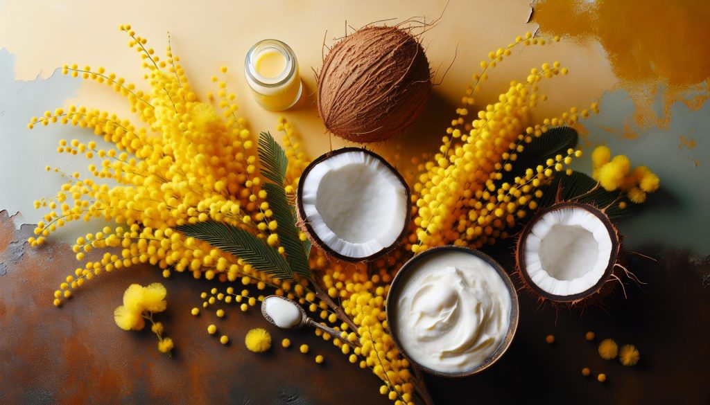 Кейс букет и аромат: мимоза, кокос, с кремовостью