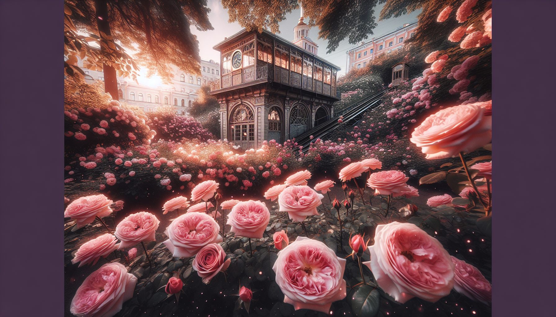 Розы в садах и у фуникулера времени