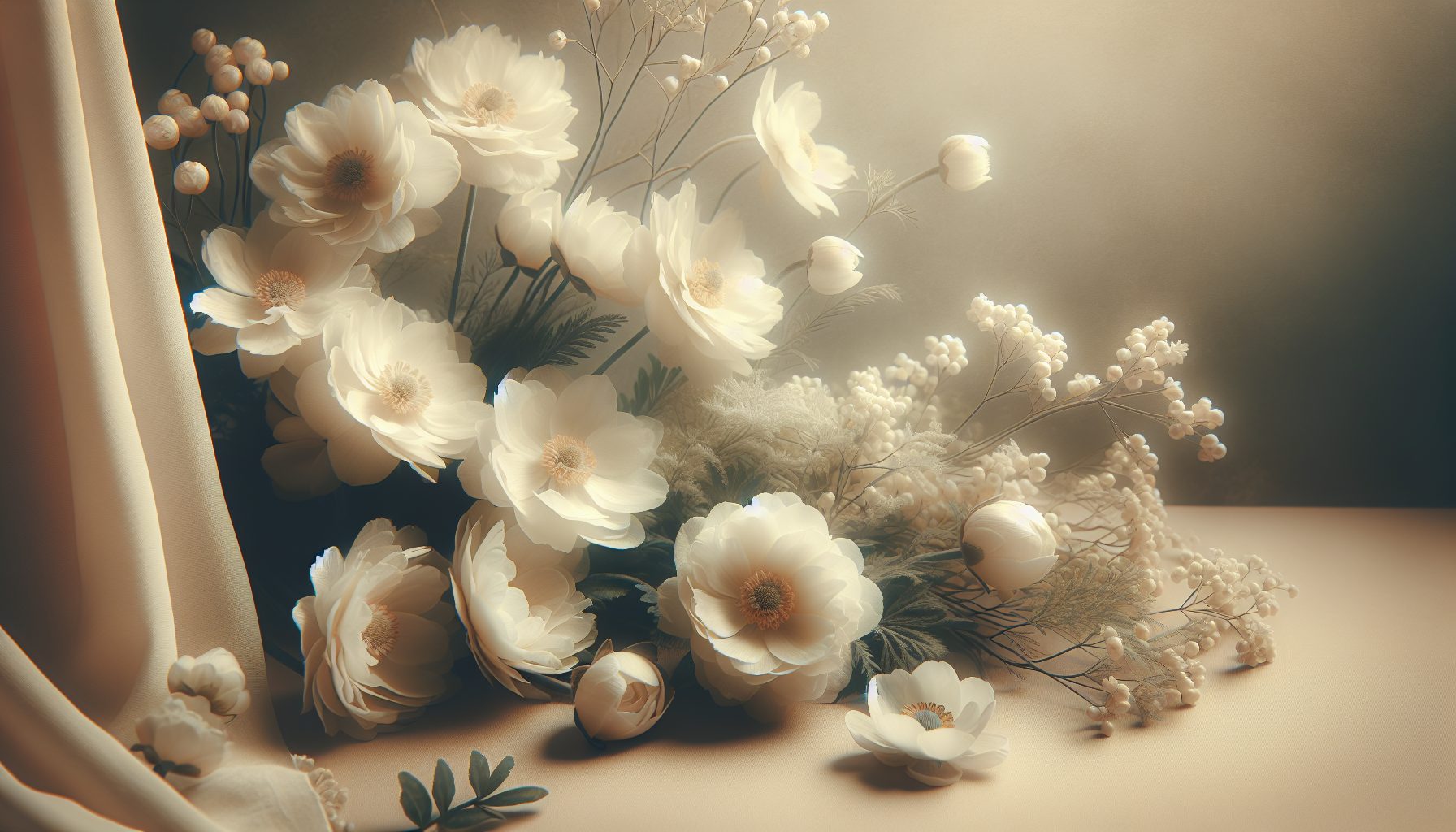 Белые цветы и мягкий характер